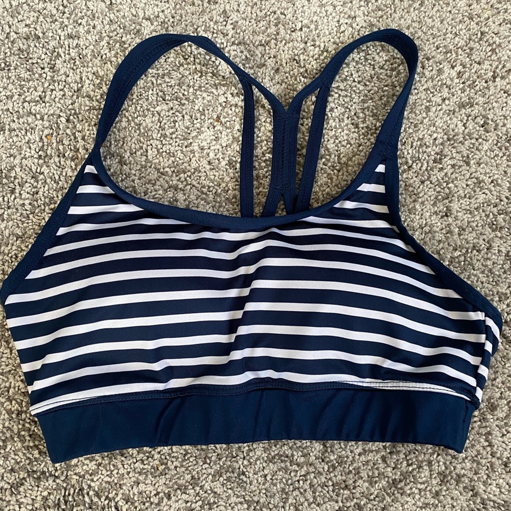 Jockey women’s blue striped sports bra